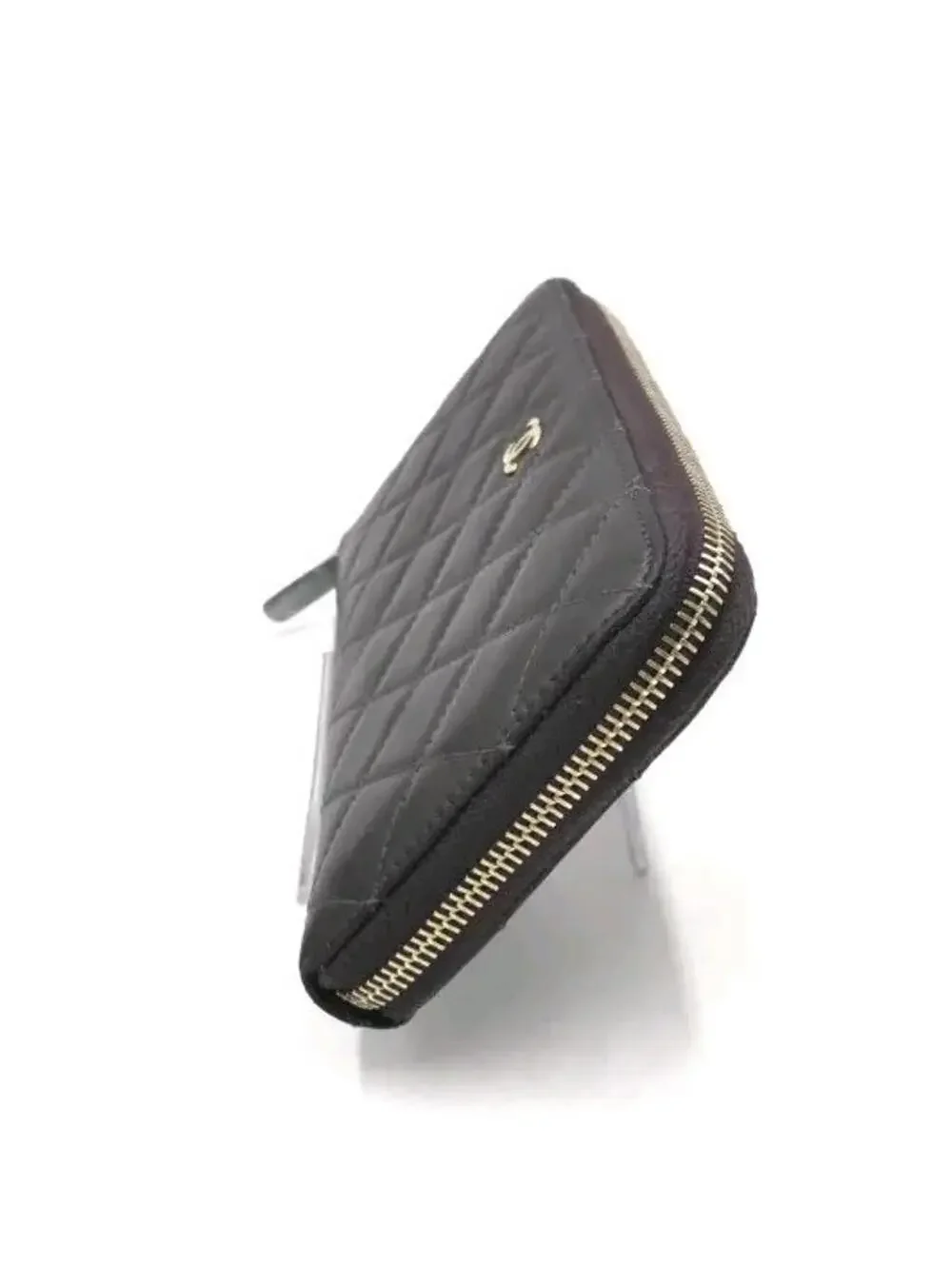 CHANEL Matelasse Long Wallet Lambskin Purple